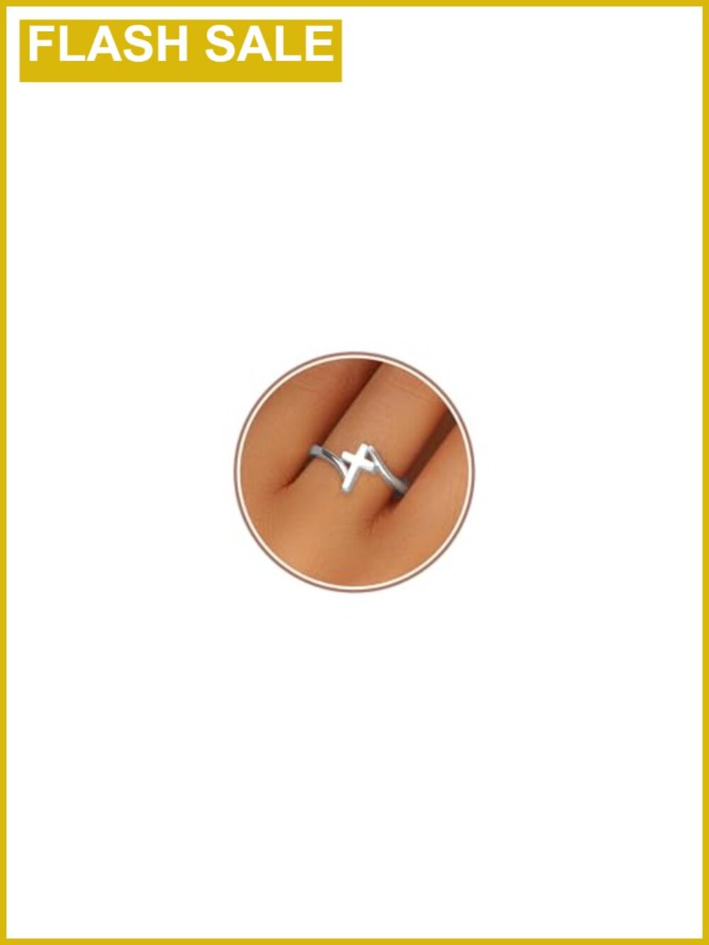 14K Gold Plated Cross Ring Women Statement Stackable Christian Band
